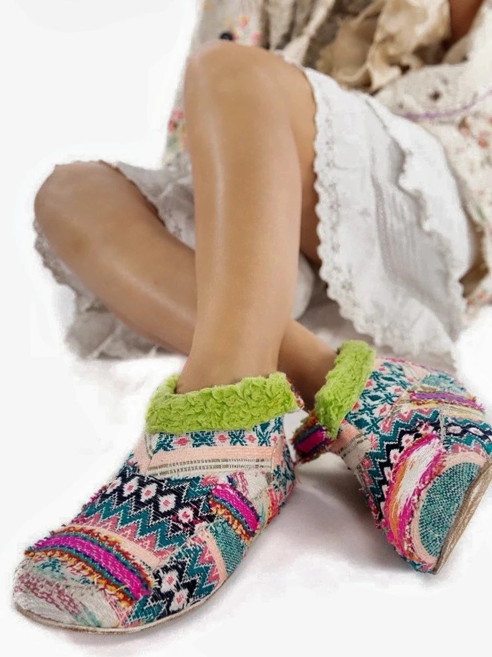 Textile beachcombers Slippers Geometric Multicolor EU 39